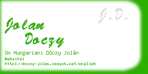 jolan doczy business card