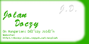 jolan doczy business card